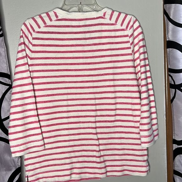 Jones, New York Sport striped three-quarter sleeve, top size medium - Picture 11 of 12